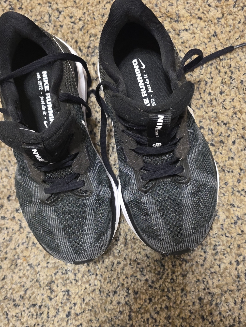 Nike Black and White Athletic Sneakers with Orange Accent